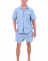 Del Rossa Men's Cotton Pajamas, Short Button-Down Woven Pj Set