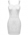 Meaneor Women's Sequin Embellished Sleeveless Sexy Club Bodycon Strap Dress