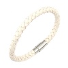 Aprilsky Unisex Jewelry Braid Genuine Leather Bangle Wristband,Stainless Steel Lock Clasp, Leather Cord Bracelet