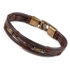 Areke Mens Vintage Leather Wrap Wrist Band Brown Rope Bracelet Cool Handmade Male Jewelry Bracelets