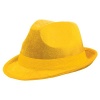 Amscan Suede-Like Finish Velour Fedora Hat with Matching Color Hatband (1 Piece), Yellow, 5.75 x 9