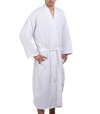 Waffle Weave Robe Kimono Spa Bathrobe Made in Turkey (White, XXL)
