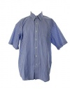 Club Room Blue Striped Winkle Resistant Dress Shirt 17.5 XL