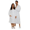 Terry Cloth Robe TowelRobes 100% Cotton Kimono Adult Unisex Bathrobe for Women and Men (White, O/S)