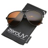 zeroUV - Retro 80s Vintage Blue Blocking XL Large Plastic Aviator Sunglasses