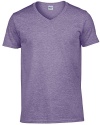 Gildan Mens Soft Style V-Neck Short Sleeve T-Shirt (L) (Heather Purple)