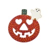 Lux Accessories Happy Halloween Jack-O-Lantern Orange Ghost Pumpkin Brooch Pin