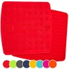 Premium Silicone Trivet Mats / Hot Pads, Pot Holders, Spoon Rest, Jar Opener & Coasters - Our 5 in 1 Kitchen Tool is Heat Resistant to 442 °F, Thick & Flexible (7 x 7, Coral Red, Set of 2)
