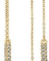 Vince Camuto Pave Stick Gold Double Front Back Drop Earrings