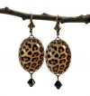 Schmutzerland Leopard Print Dangle Earrings Leverback Made in the USA