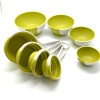 Chef'n Sleekstor Set of 4 Pinch and Pour Prep Bowls and 4 Collapsible Measuring Cups in Wasabi and White