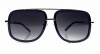 Mach Square Aviator Large Metal Plastic Frame Men Women Sunglasses (Black Gold)