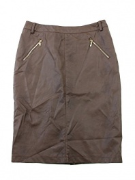 Charter Club Brown Faux-Leather Pencil Skirt