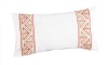 Trina Turk Trellis Border Embroidered Decorative Pillow, 20 by 10-Inch, Coral