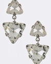 TRENDY FASHION JEWELRY TRIANGLE CRYSTAL DROP EARRINGS BY FASHION DESTINATION | (Clear/Silver)