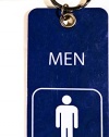 Key Tag with Ring, MENS Bathroom with Symbol, Blue