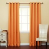 Best Home Fashion Thermal Insulated Blackout Curtains - Antique Bronze Grommet Top - Orange - 52W x 84L - (Set of 2 Panels)