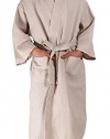 Simplicity Men Robe Women's 100% Cotton Waffle Weave Kimono Bathrobe, Latte