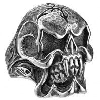 Fanged Skull Unkaged Ring In Sterling Silver By Scott Kay