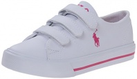 Polo Ralph Lauren Kids Scholar EZ Fashion Sneaker (Toddler/Little Kid),White Tumbled Pink,5 M US Toddler