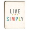 Live Simply by Artist Rebecca Peragine 14x20 Planked Wood Sign Wall Decor Art