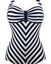 Spring Fever Mother's Day Retro Striped One Piece Monokinis Chevron Lines Swimsuit