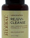 Rejuvi-Cleanse Unscented Daily Exfoliating Oil Free Face Cleanser Mask for Face, Licorice Root Based Brightener, Eczema and Psoriasis Treatment, with anti aging Cardamom, Kaolin Clay Honey 3 oz