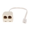 URBEST 2 pcs rj11 male to female two way telephone splitter converter cable
