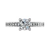 AmDxD Jewelry Silver Plated Women Promise Customizable Rings 4-Prong CZ