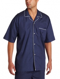 Nautica Men's Woven Mediterranean Dot Campshirt, Peacoat, Medium