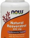 NOW Foods Natural Resveratrol, Mega Potency, 200mg, 120 Vcaps