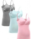 Women Maternity Pajama tops Nursing Tank Top Sleep Bra For Breastfeeding 3PCS/Pack