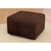 Sure Fit Stretch Pique 1-Piece - Ottoman Slipcover  - Chocolate (SF35097)