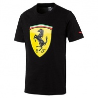 Ferrari SF Kid's Large Shield T-Shirt, Black (Medium)