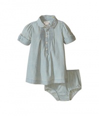 Ralph Lauren Baby Girls' Chambray Shirtdress Dress and Bloomer Set Indigo (3 Months)