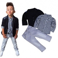 FEITONG 3pcs Kids Baby Boy's Business Suit+Shirt Tops+Trousers (3T / 3Years)