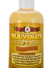 Rejuvenate! All Natural Exfoliating Body Wash- Enhance Your Mood and Energy, Chemical Free Body Wash Infused with Flower Remedies and Essential Oils Calming Award Winning Rejuvenation (Lemongrass 8oz)