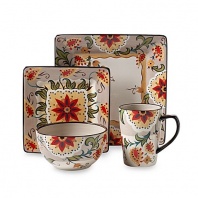Square Place Setting Artful Blooms And Flowers 4-Piece