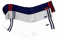 Polo Ralph Lauren Boy's B60014BPK 3-Pair Collegiate Stripe Socks (Sock Sz 8-9.5 Fits Shoe 13-3, Assorted)