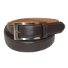 CTM Men's Big & Tall Leather Basic Dress Belt with Silver Buckle