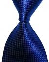 Pisces.goods New Royal Blue Checked Jacquard Woven Men's Tie Necktie