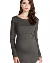 Sweet Mommy Rayon Bamboo Simple Maternity and Nursing Long Sleeve Top Tee Shirt