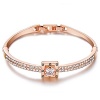 Menton Ezil Spiritual Guidance Swarovski Crystal Rose Gold Bangle Bracelet Love Designed Adjustable Jewelry