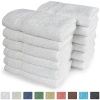 Turkish Luxury Hotel & Spa 13x13 Wash Cloth Set of 12 Turkish Cotton - Organic, Eco-Friendly (White Washcloths for Bath)