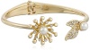 Anne Klein Into The Garden Gold-Tone Pearl and Crystal Toggle Flower Bracelet