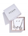 GUESS Factory Women's Silver-Tone Charm Bracelet and Earrings Set